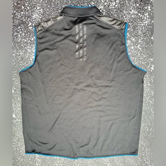 Adidas Clima-Heat Pullover 1/2 Zip Light weight Vest Size XL Black/Blue - Picture 2 of 3